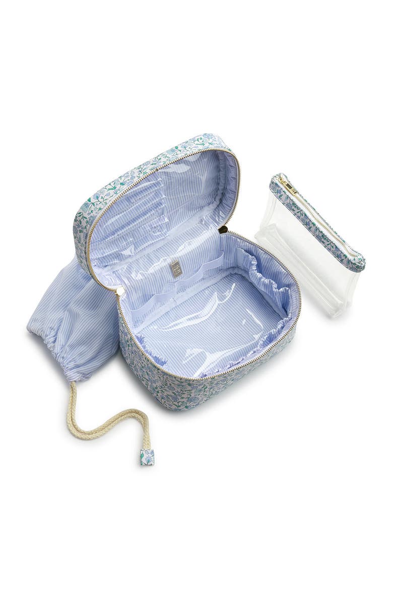 TRVL Design Hamptons Floral Train Case, Alternate, color, Blue