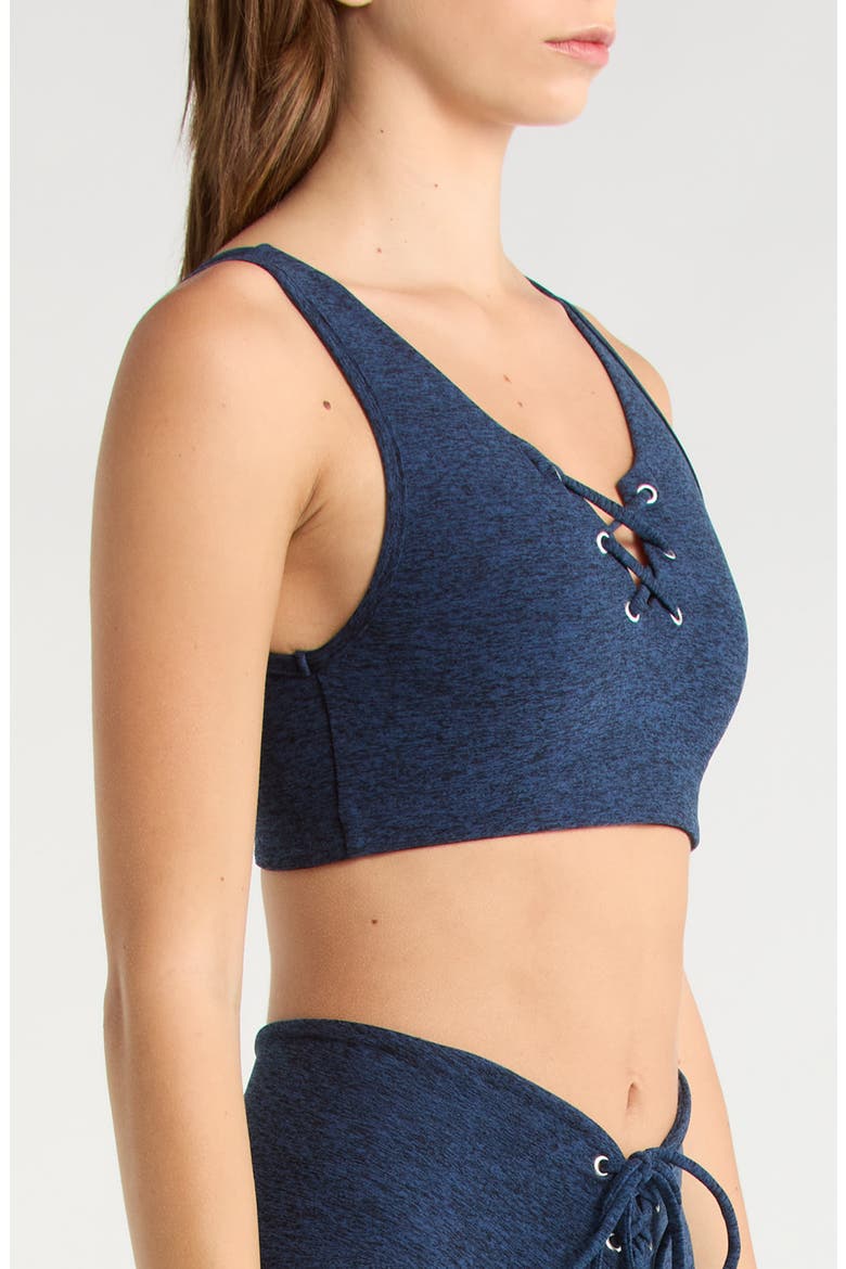Football Stretch Sports Bra, Alternate, color, NAVY