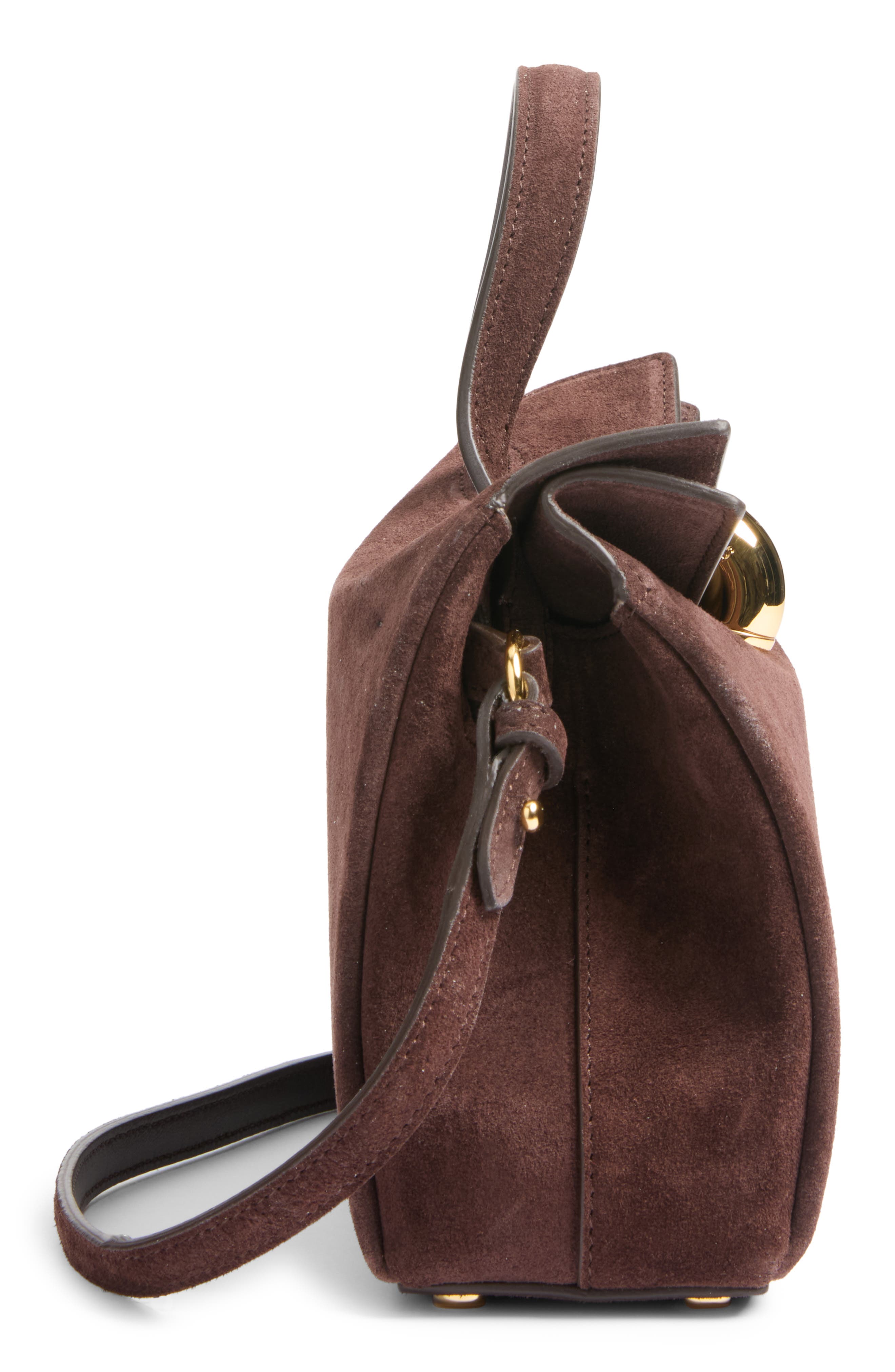 Le Petit Valerie Leather Top Handle Bag, Alternate, color, MEDIUM BROWN 855
