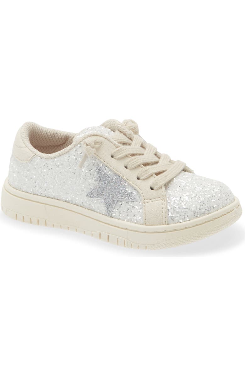 L'AMOUR Kids' Kinely Glitter Star Sneaker, Main, color, Glitter White