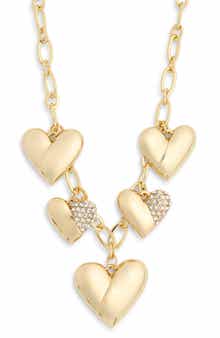 BaubleBar Pavé CZ Heart Charm Necklace