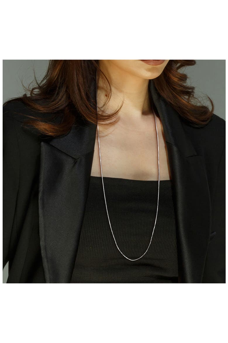 Box Link Chain Necklace, 0.80mm, Alternate, color, SILVER