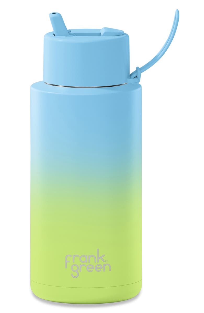 frank green 34-Ounce Water Bottle, Main, color, Sky Blue / Pistachio