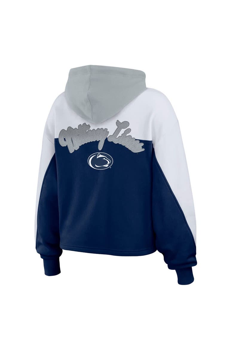 Women's WEAR by Erin Andrews Navy Penn State Nittany Lions Color-Block Full-Zip Hoodie, Alternate, color, Navy