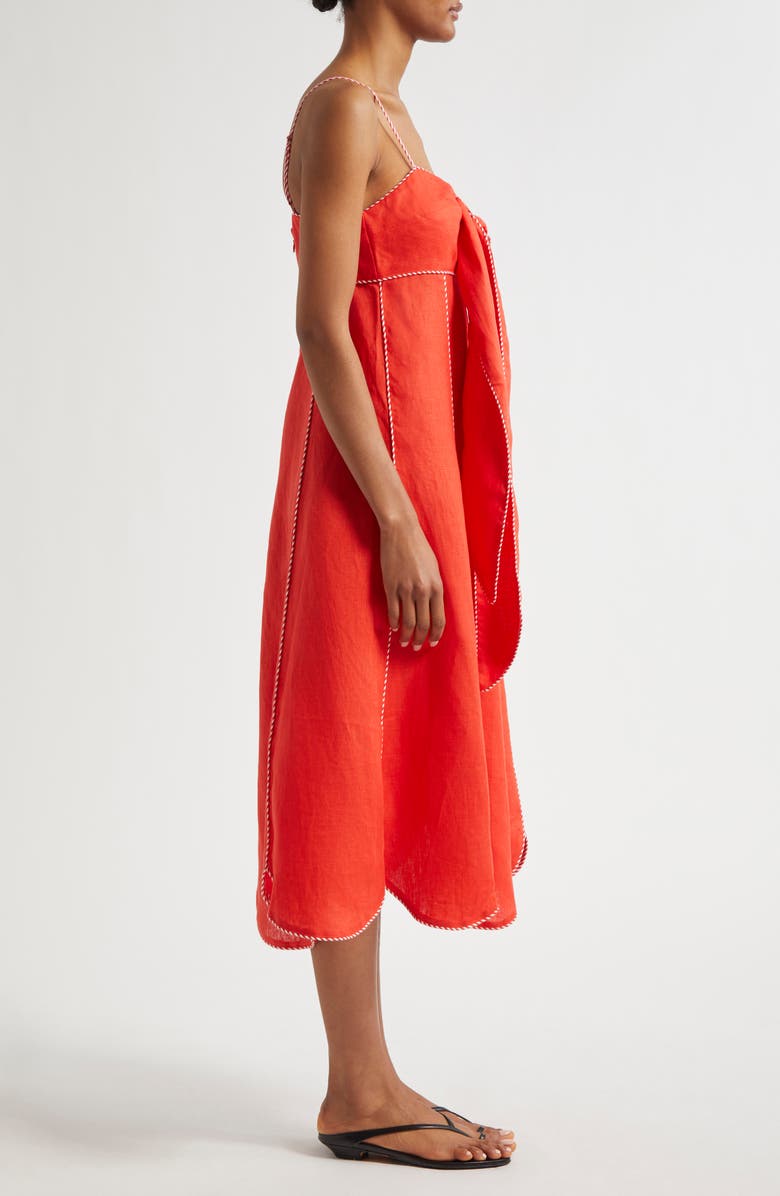 FARM Rio Sleeveless Linen Maxi Dress, Alternate, color, Dark Red