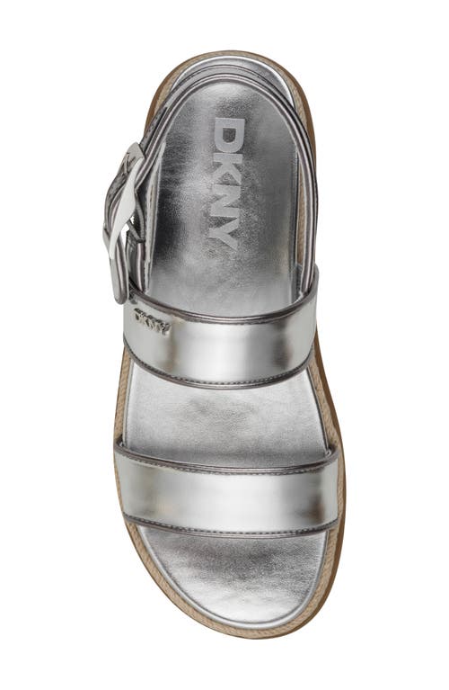 Dkny Bernae Slingback Platform Espadrille In Silver