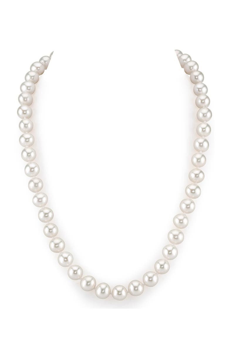 8.5-9.5mm White Freshwater Choker Length Pearl Necklace - Premier AAAA Quality, Main, color, Sterling Silver Clasp