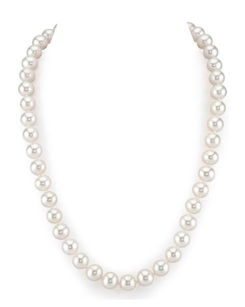 8.5-9.5mm White Freshwater Choker Length Pearl Necklace - Premier AAAA Quality