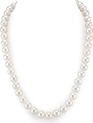 The Pearl Source 8.5-9.5mm White Freshwater Choker Length Pearl Necklace - Premier AAAA Quality