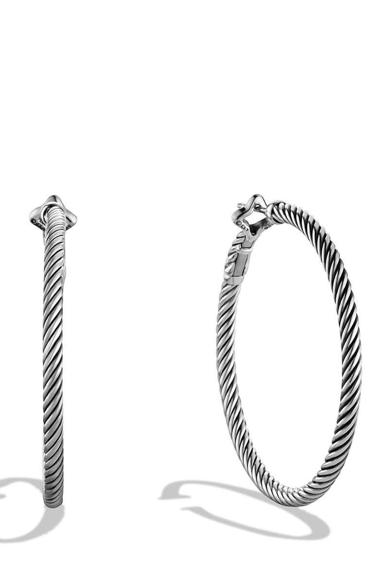 David Yurman 'Cable Classics' Large Hoop Earrings, Main, color, 