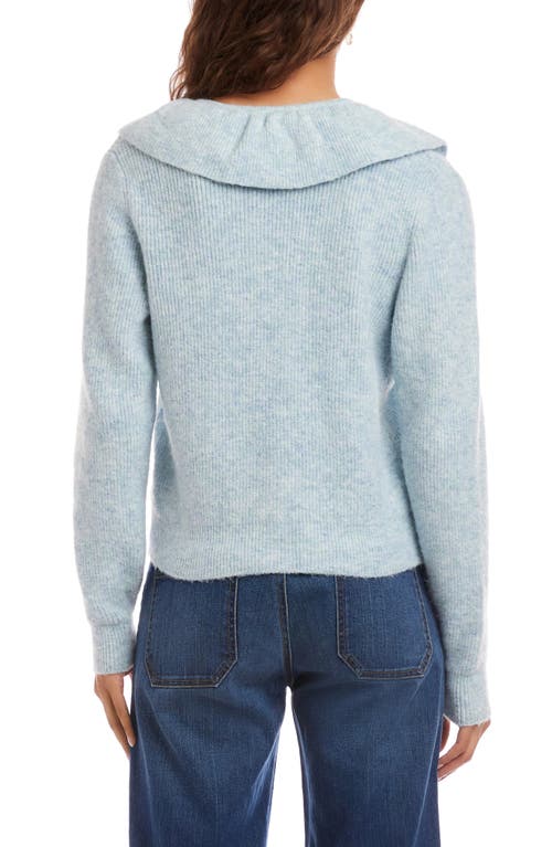 Karen Kane Ruffle V-neck Cardigan In Blue