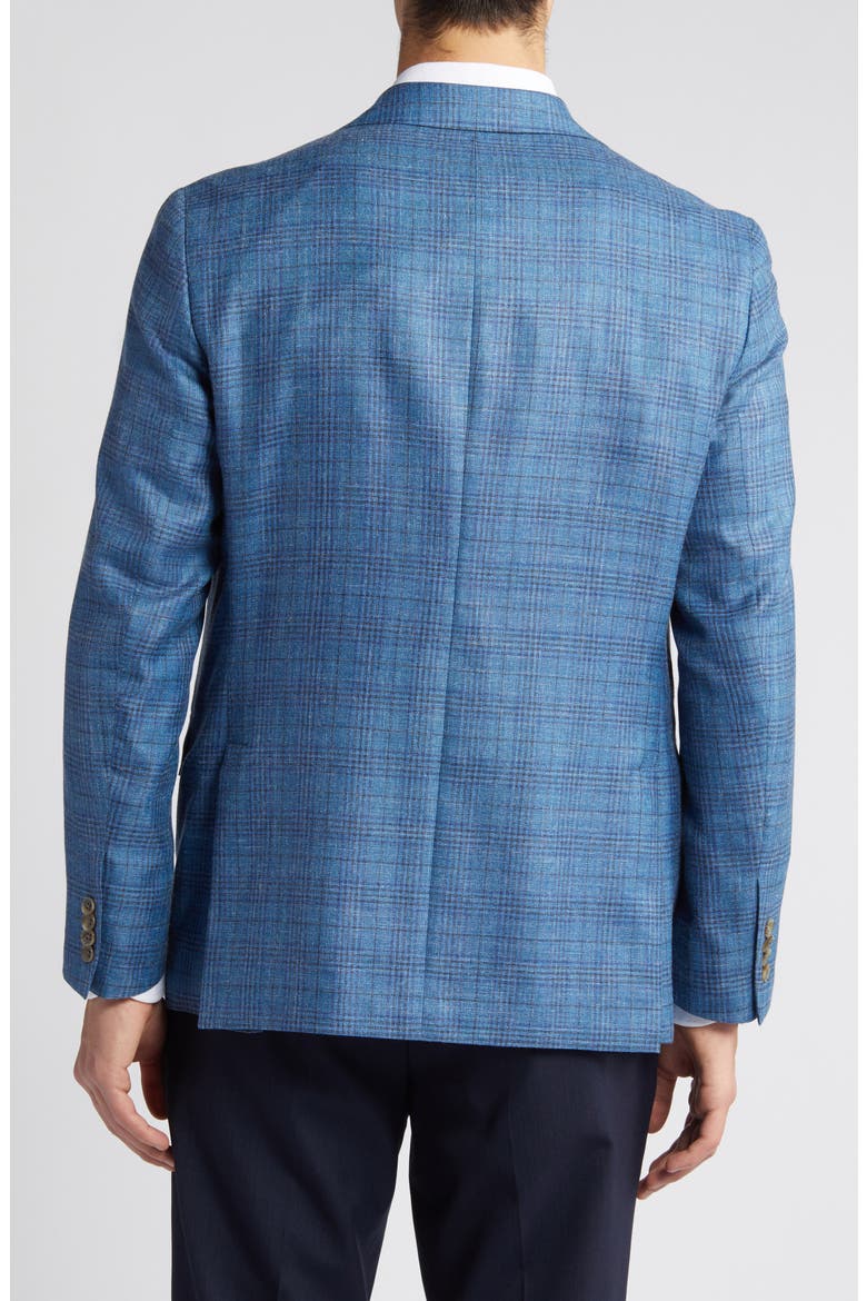 Midland Contemporary Fit Plaid Wool Blend Blazer, Alternate, color, MID BLUE