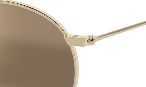 Maui Jim Pukaua 50mm Small Polarized Square Sunglasses In Shiny Light Gold W/yellow