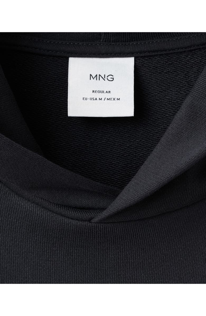 MANGO Regular Fit Cotton Fleece Hoodie, Alternate, color, Navy