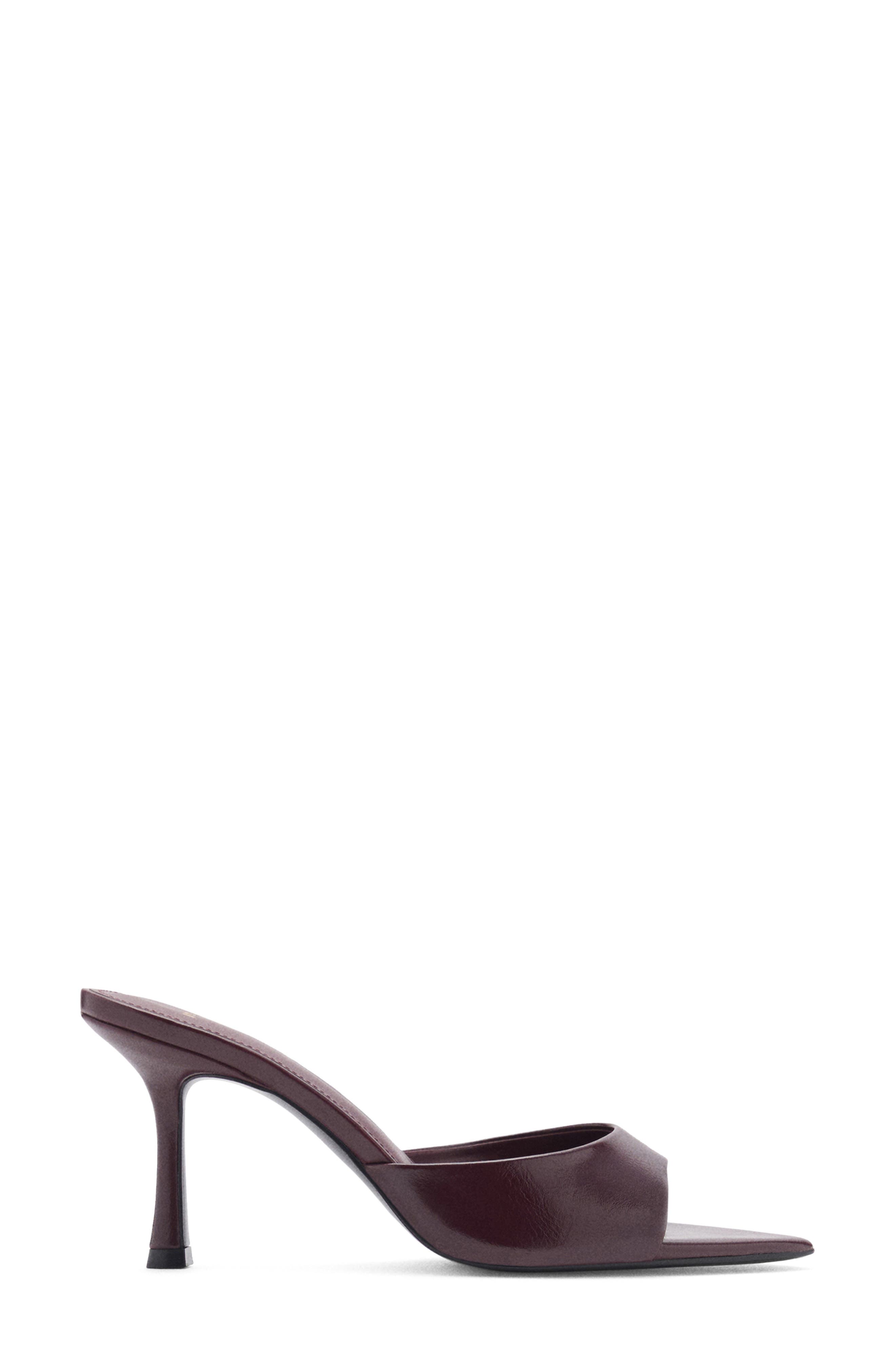 MANGO Pointed Toe Sandal, Alternate, color, Burgundy