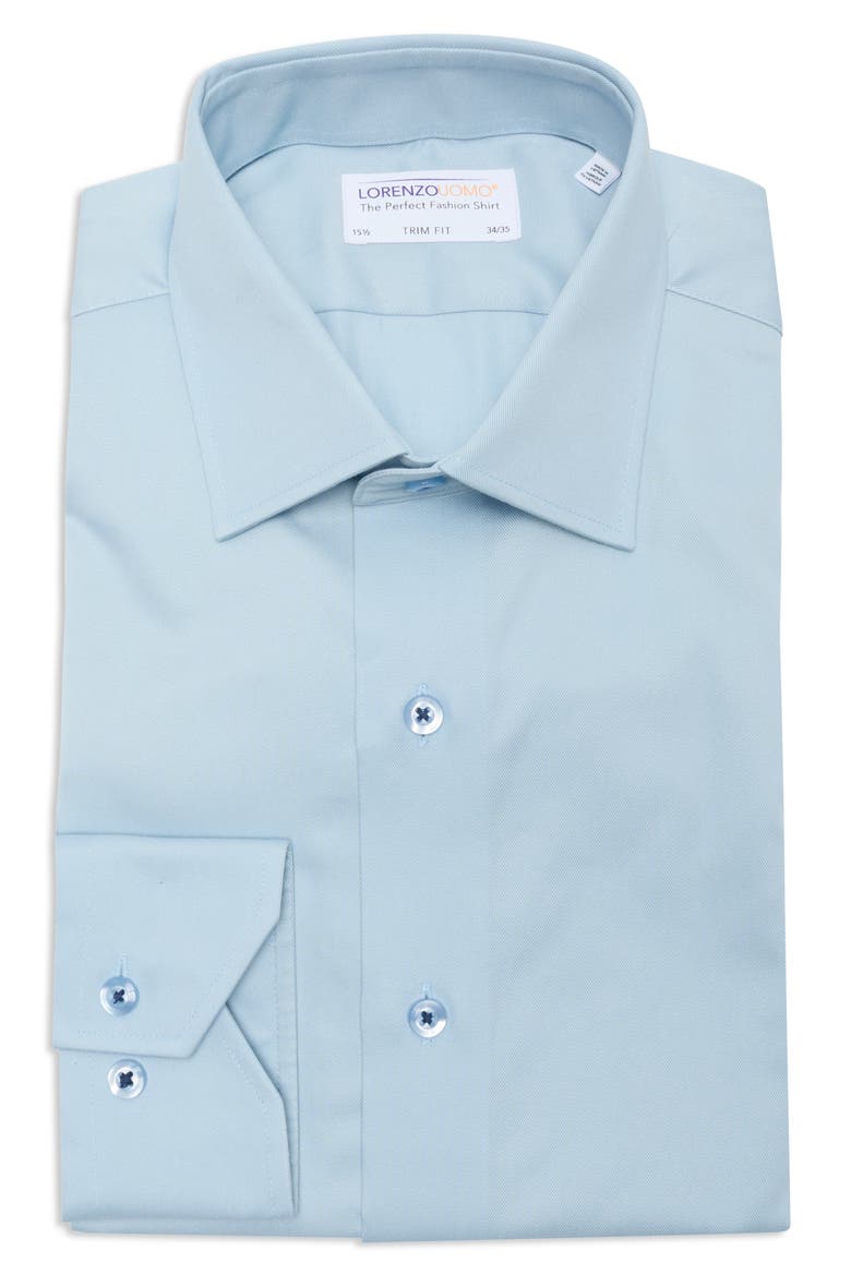 Trim Fit Solid Dress Shirt, Alternate, color, BLUE TOPAZ