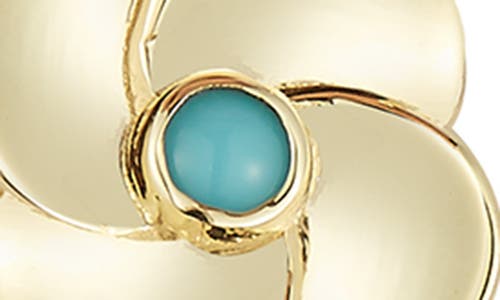 Ember Fine Jewelry 14k Gold Turquoise Flower Pendant Necklace In Gold