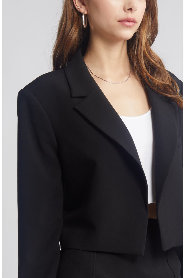 Boxy Crop Blazer, Alternate, color, BLACK