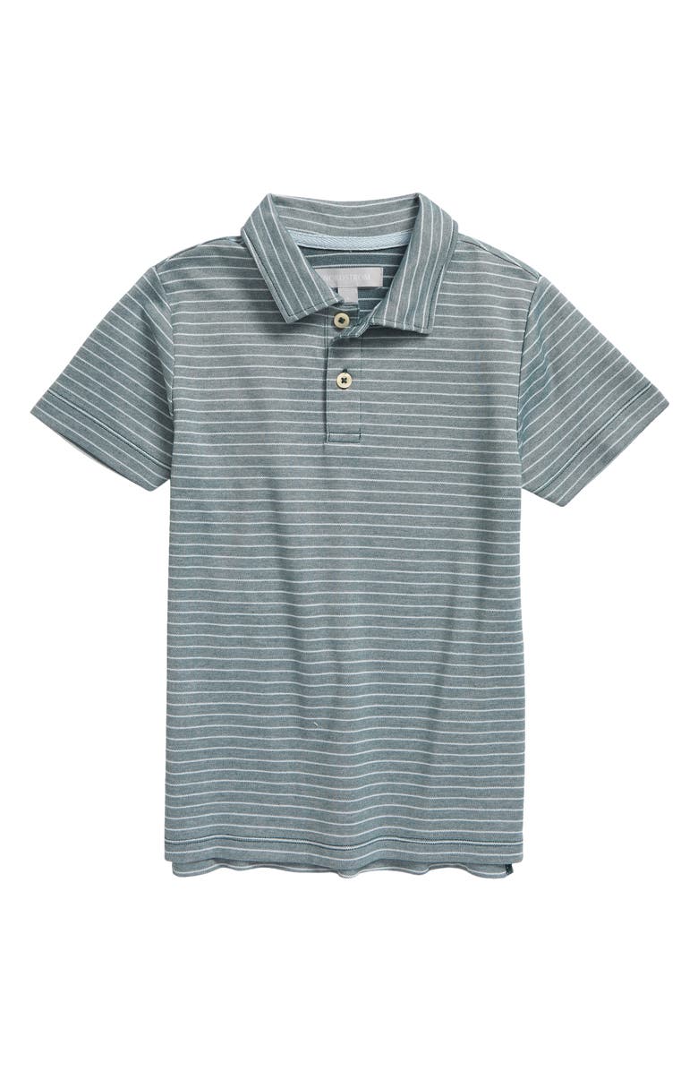 Nordstrom Kids' Performance Stripe Piqué Polo, Main, color,