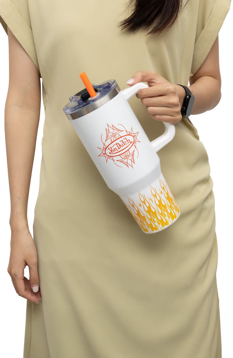 Von Dutch 40oz Double Walled Insulated Stainless Steel Tumbler, Alternate, color, White City Of Angels