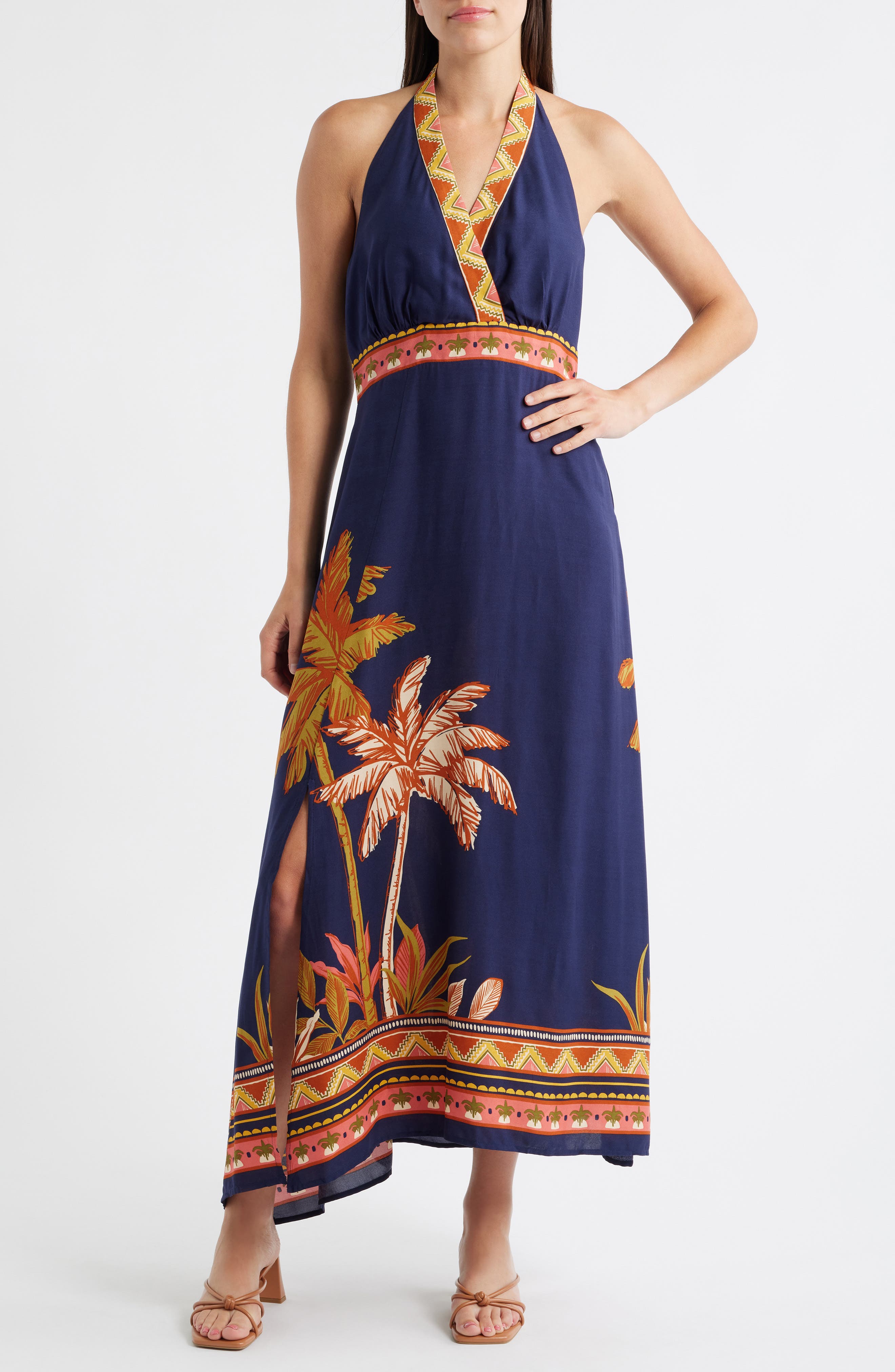 Halogen® Knotted Tie Bar Maxi Dress
