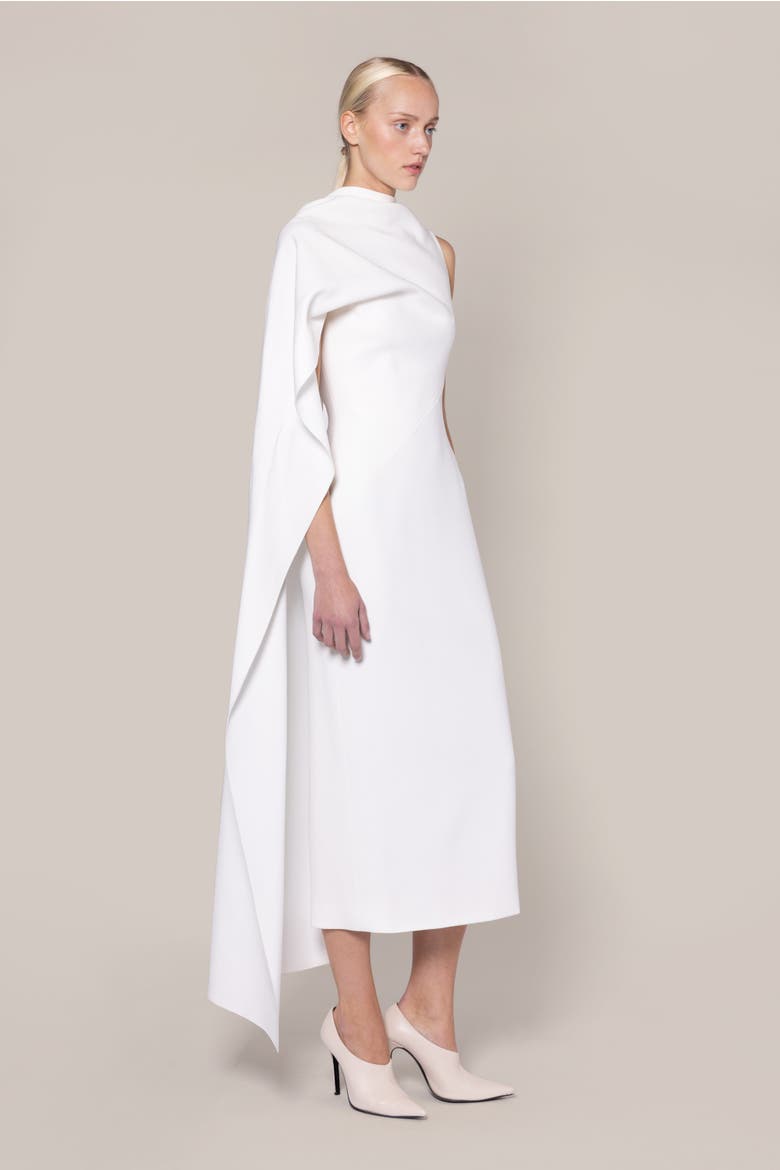 Edith Crepe Bridal Dress, Alternate, color, Ivory