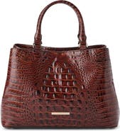 Brahmin Small Denise Croc Embossed Leather Satchel