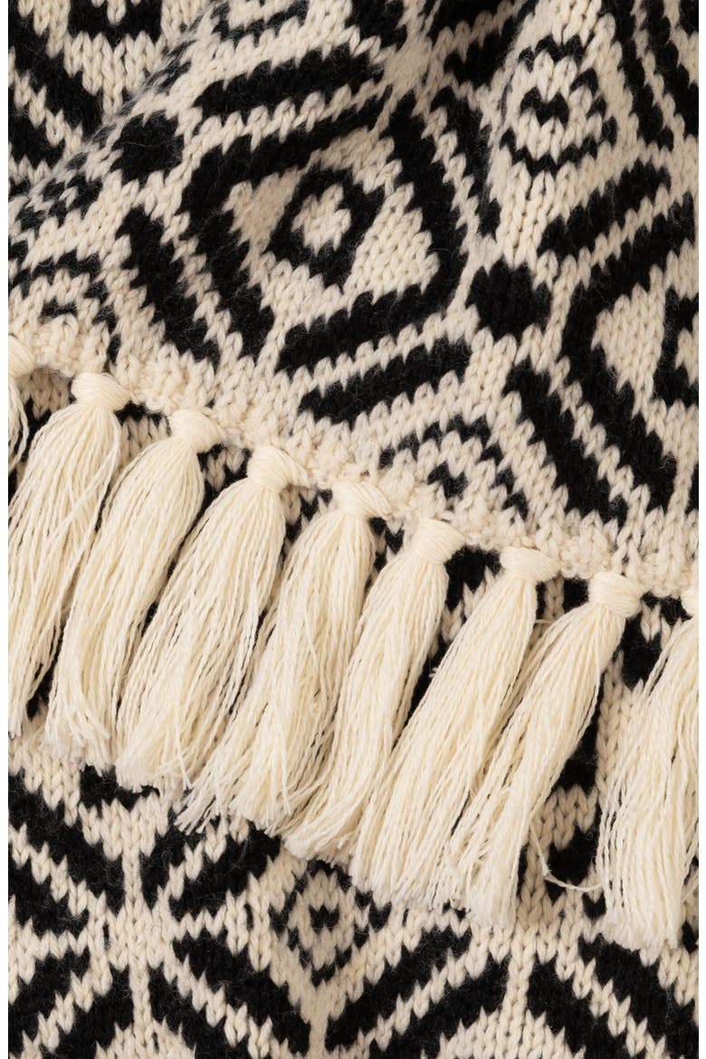 Evergreen Fair Isle Scarf, Alternate, color, BLACK