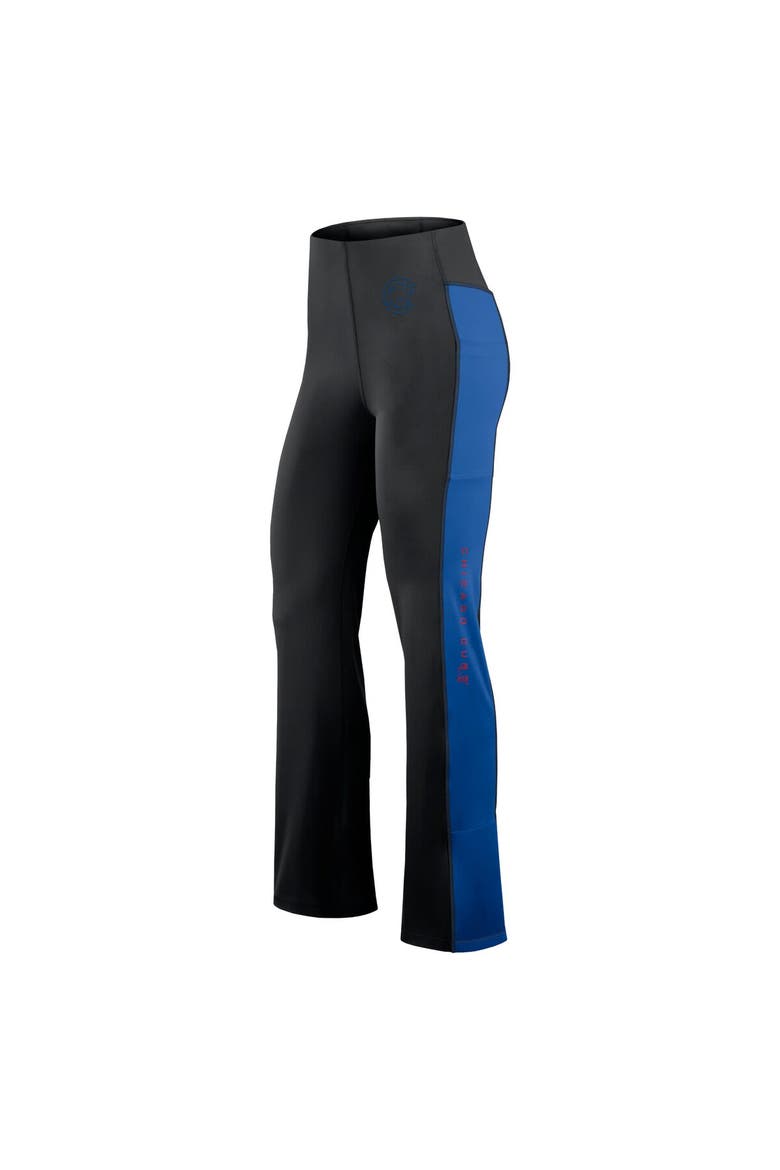 Women's Fanatics Signature Black Chicago Cubs Studio Fitted Flared Leggings, Alternate, color, Black