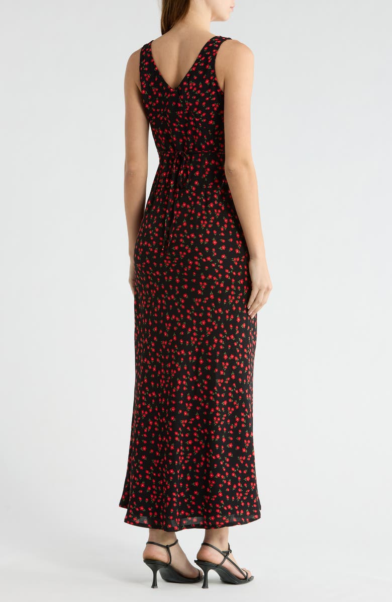 Princess Polly Nellie Sleeveless Maxi Sundress, Alternate, color, Black/ Red Floral