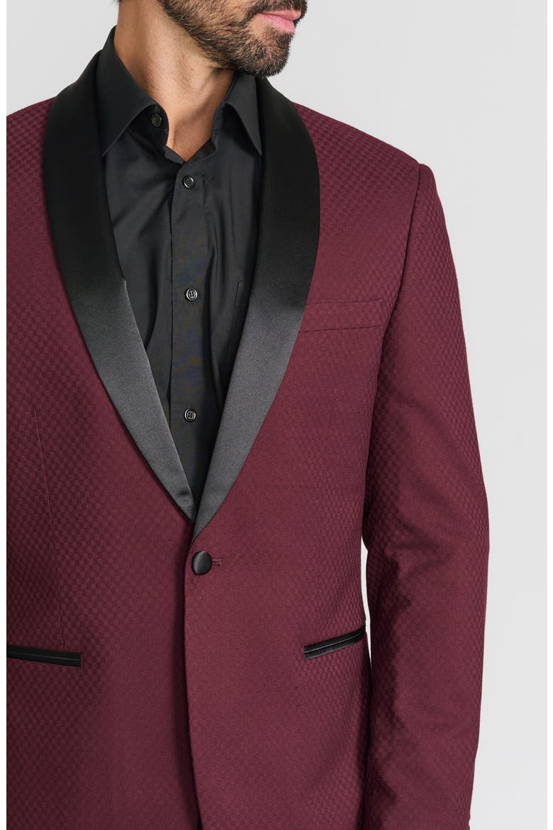 Tonal Jacquard Dinner Jacket, Alternate, color, BURGUNDY