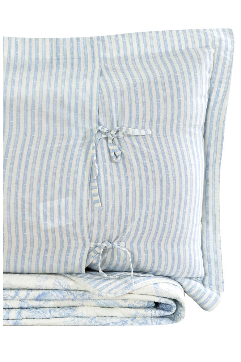 Toile Reversible Cotton Quilt Set, Alternate, color, LIGHT BLUE