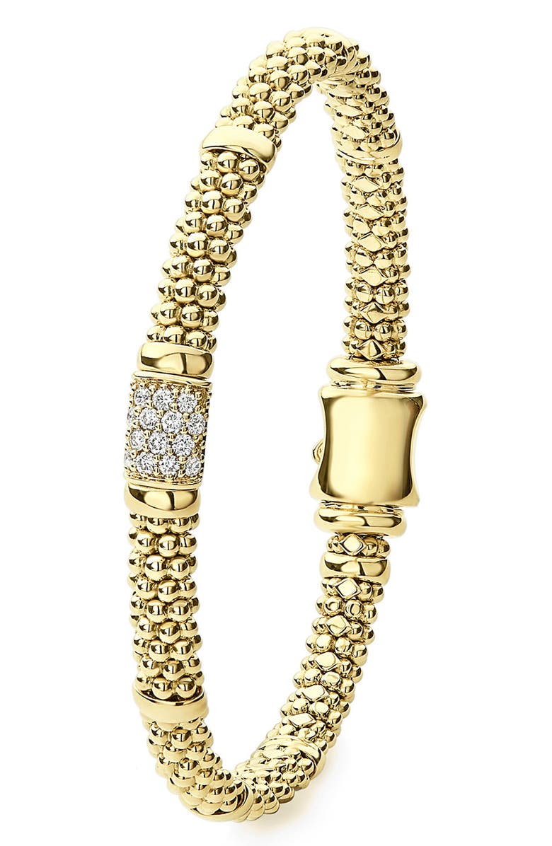 LAGOS Caviar Gold Diamond Bracelet, Alternate, color, Yellow Gold