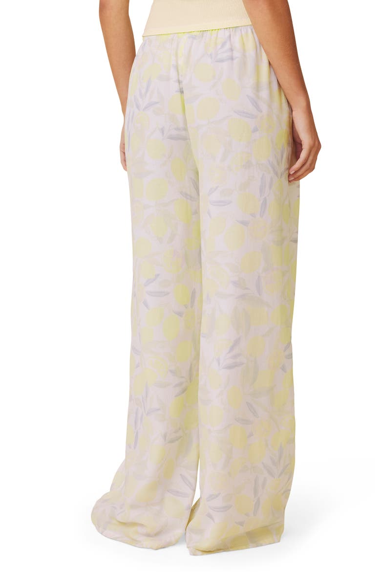 Lia Lemon Print Drawstring Pants, Alternate, color, PURPLE/ LEMON PRINT