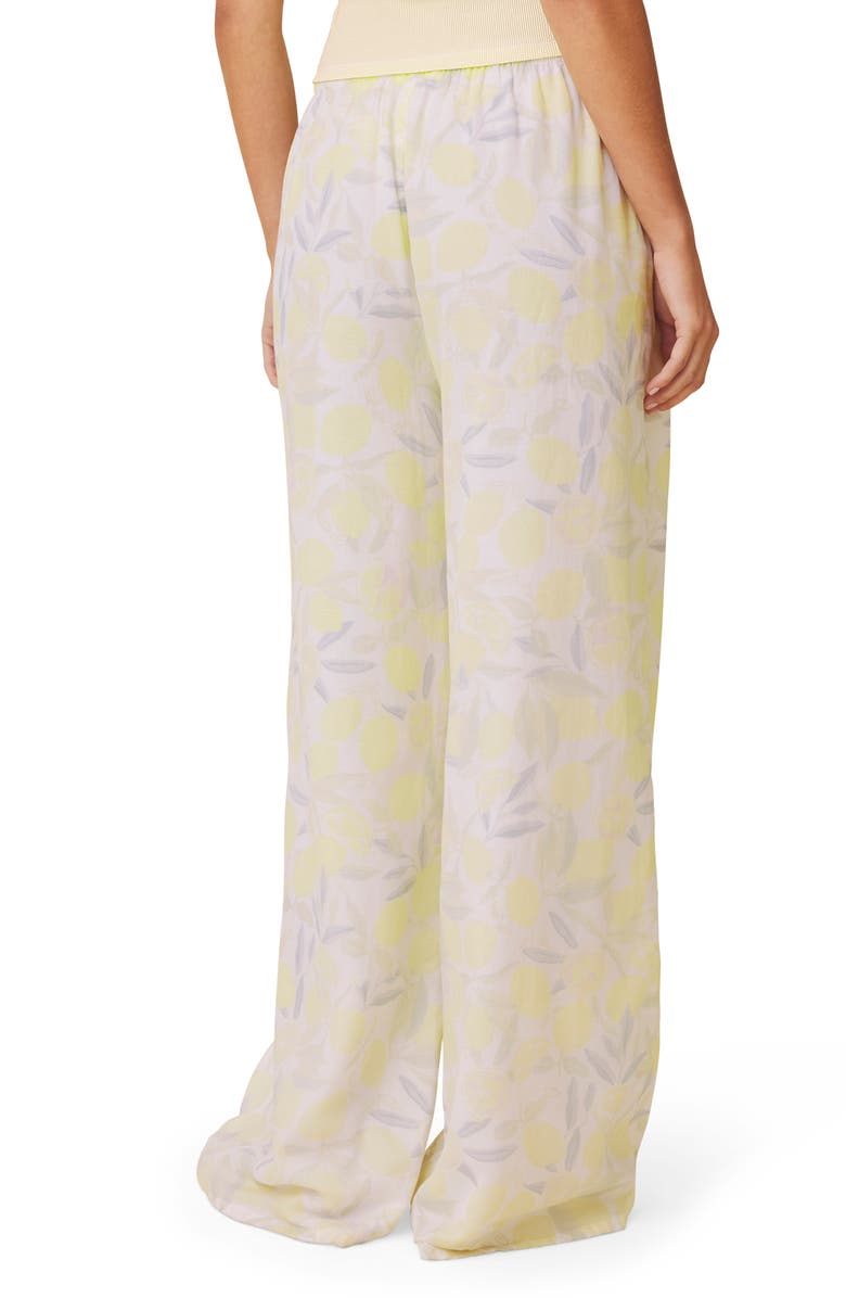 Splendid Lia Lemon Print Drawstring Pants, Alternate, color, Purple/ Lemon Print