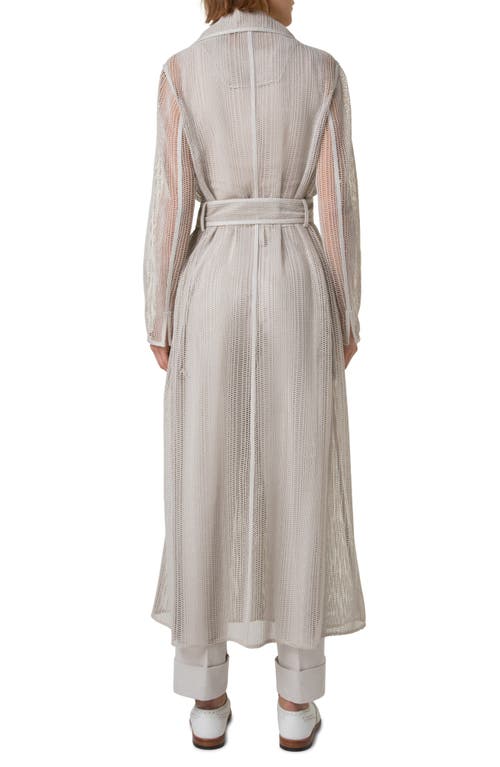 Akris Iman Open Front Mesh Duster In Greige