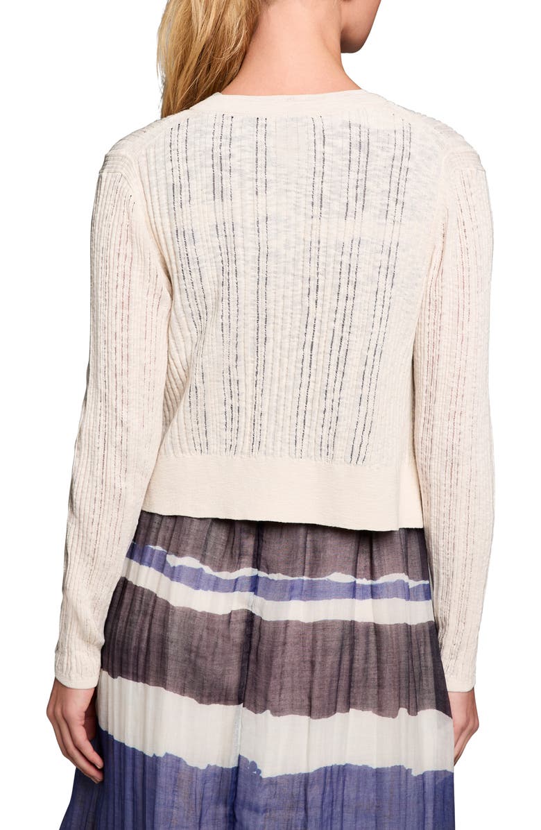 NIC+ZOE Pointelle Stitch Cardigan, Alternate, color, Coconut