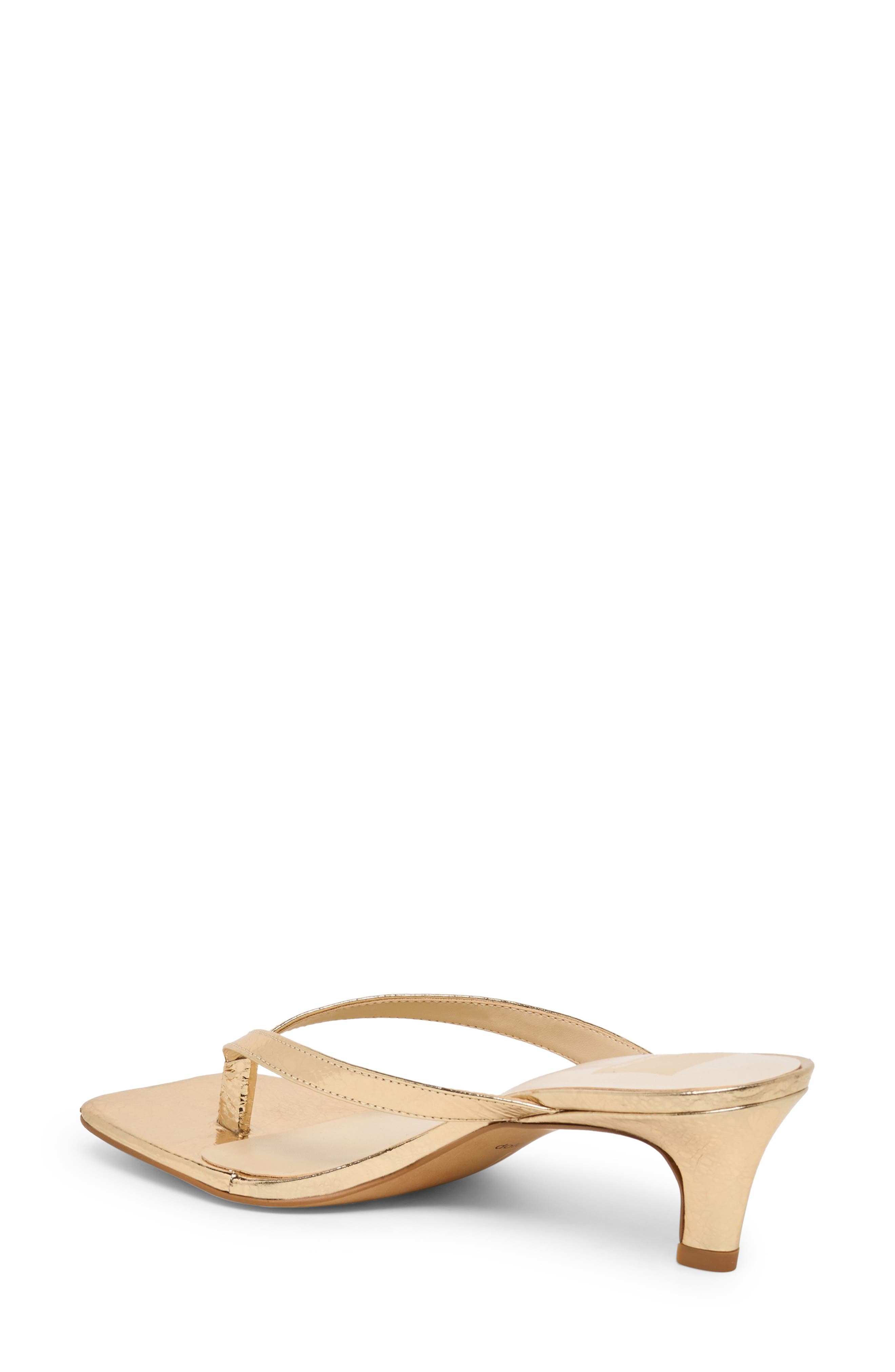 Ramia Kitten Heel Flip Flop, Alternate, color, GOLD DISTRESSED LEATHER
