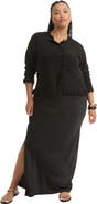 June + Vie Ruffle Hem Buttoned Sweater