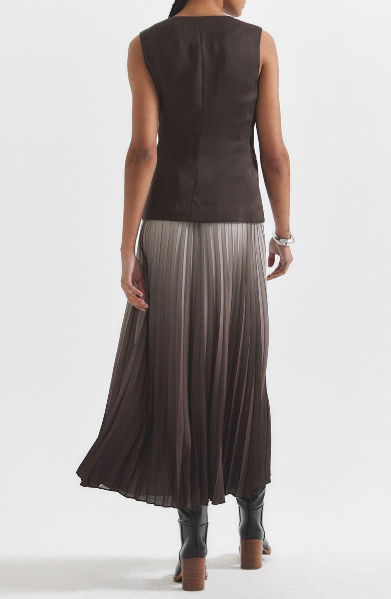 Derek Lam 10 Crosby Lauren Mixed Media Dress, Alternate, color, Espresso Multi