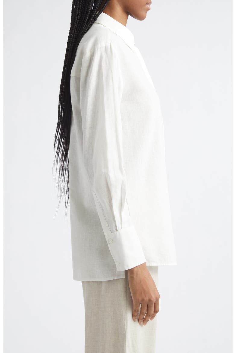 Riley Linen Blend Boyfriend Shirt, Alternate, color, COCONUT