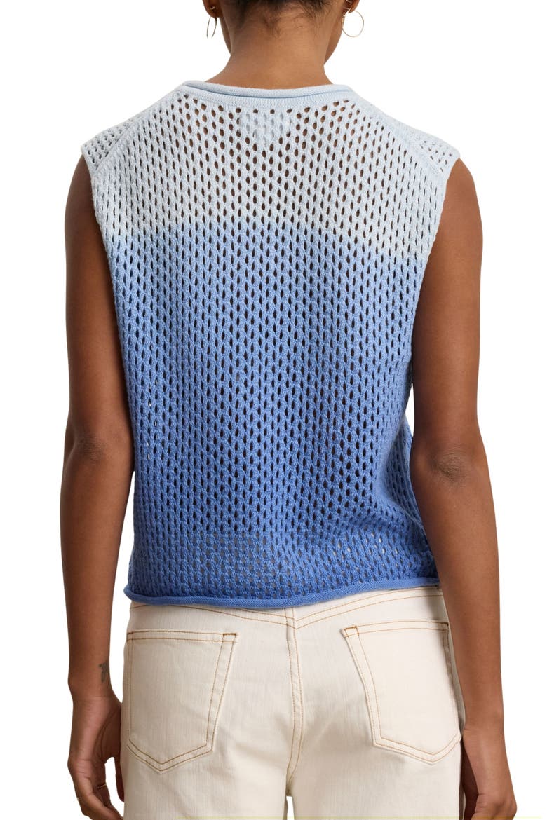 Nina Cotton & Cashmere Sleeveless Sweater, Alternate, color, HORIZON BU