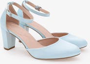 Kailee P Sarah Satin Wedding Block Heel with Ankle Strap