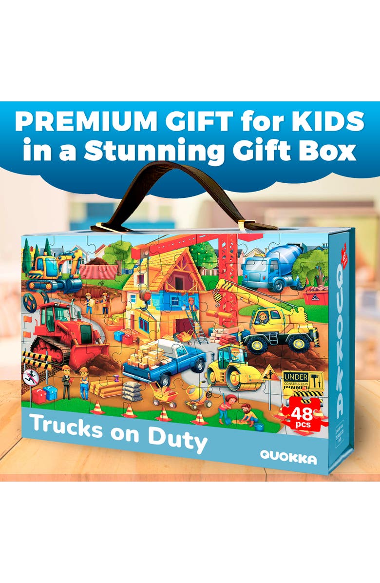 Quokka Giant Floor Puzzle for Kids - 48-Piece Jigsaw Puzzles with USA, World Map, City, and Vehicle Themes, Alternate, color, Construction