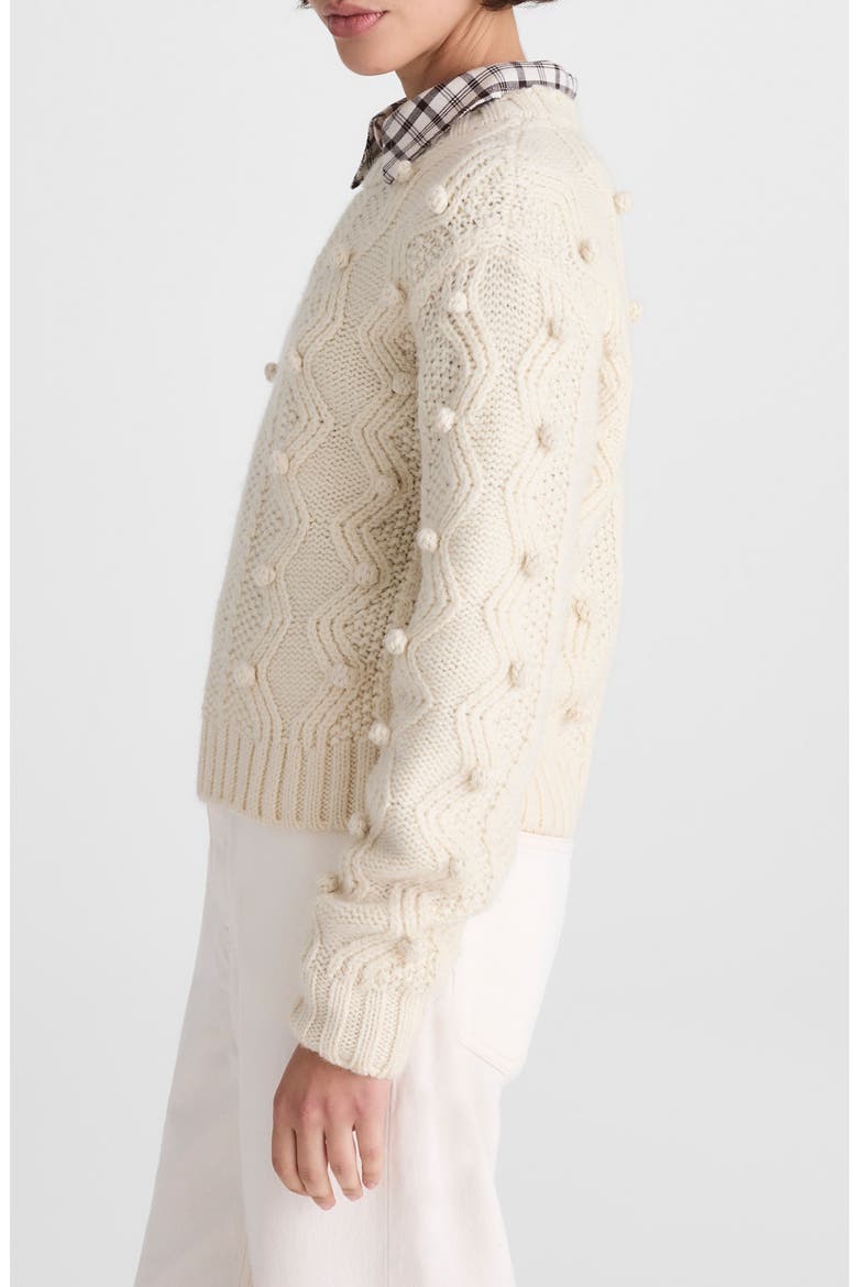 Mix Stitch Crewneck Sweater, Alternate, color, IVORY