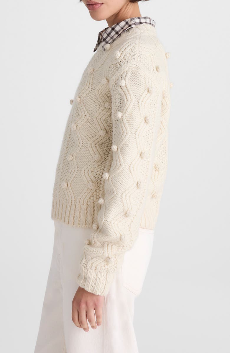 Madewell Mix Stitch Crewneck Sweater, Alternate, color, Ivory