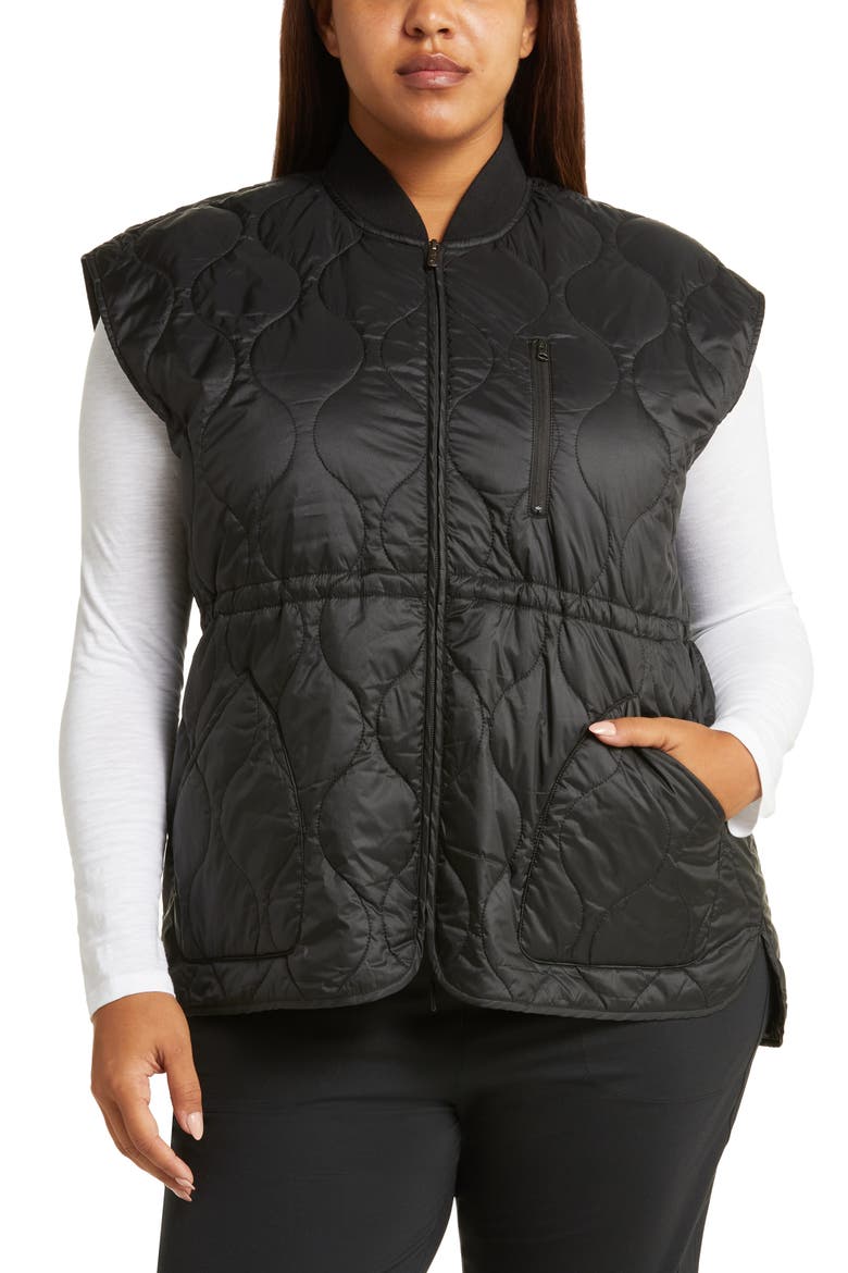 Quilted Insulated Vest, Alternate, color, BLACK
