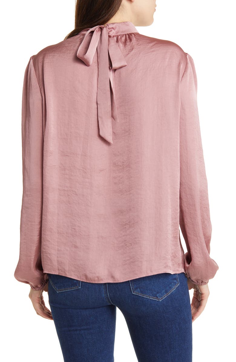 PAIGE Cerrita Keyhole Satin Blouse, Alternate, color, 