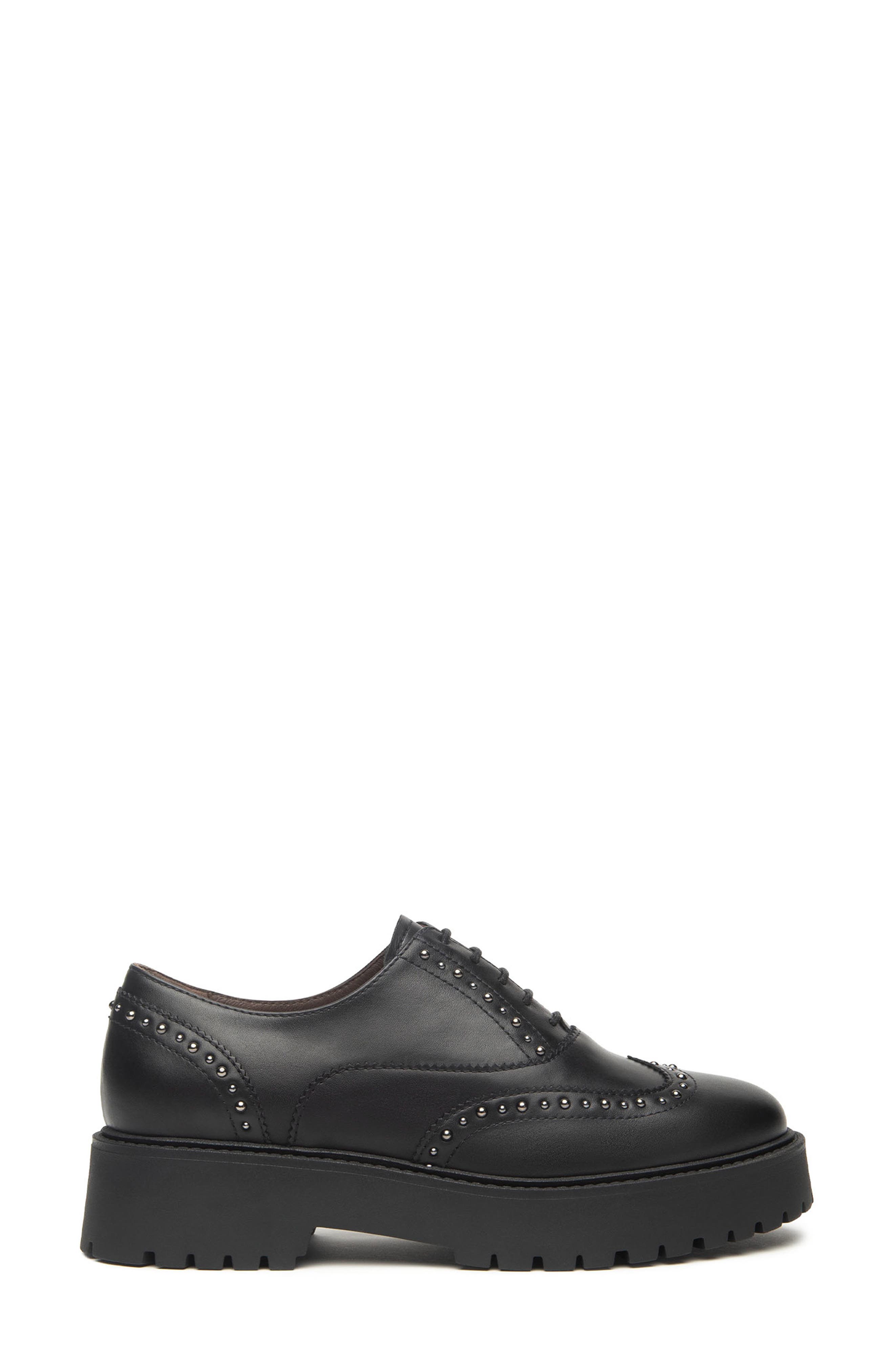 NeroGiardini Studded Derby, Main, color, Black