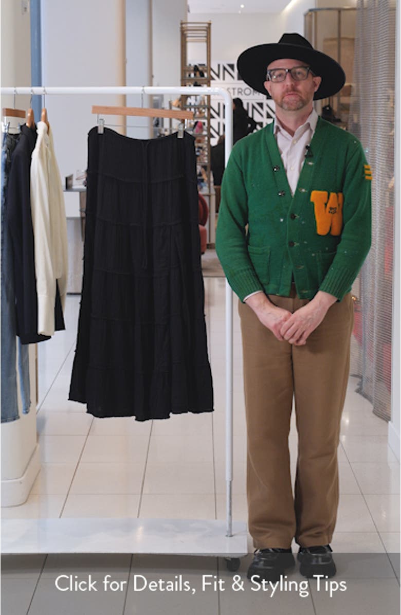 Sadie Tiered Cotton Maxi Skirt, sales video thumbnail